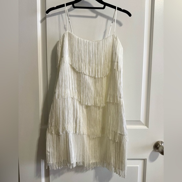 Abercrombie & Fitch Dresses & Skirts - Abercrombie & Fitch White Tiered Fringe Dress